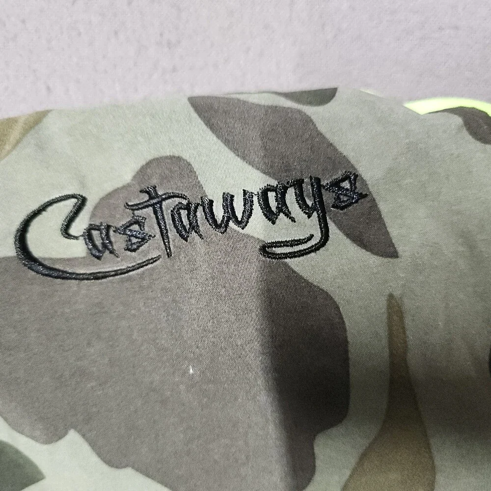 Castaways 71672 Mens Board Shorts Swim Trunks S 30 Camo Neon Orange Trim 142